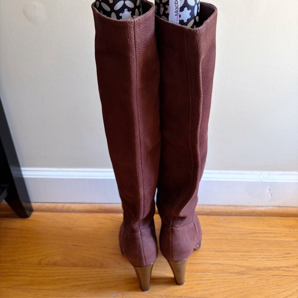 Cole Haan Nike Air | Nola Slouchy Knee High Boots Platform Nubuck Brown Size 7.5 - Picture 6 of 8